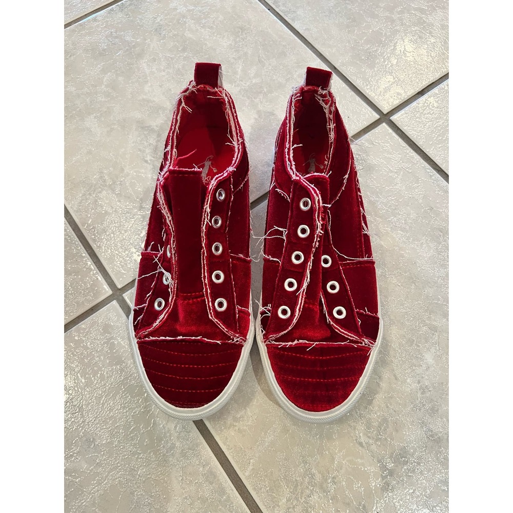Corkys Babalu Red Velvet Sneaker Sz 7